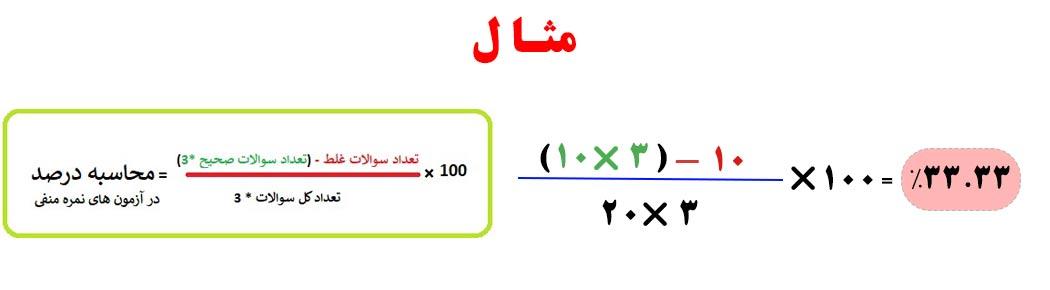 نحوه محاسبه نمره منفی در کنکور دکتری | ️️ 💙 فرمول درصد گیری با نمره ...